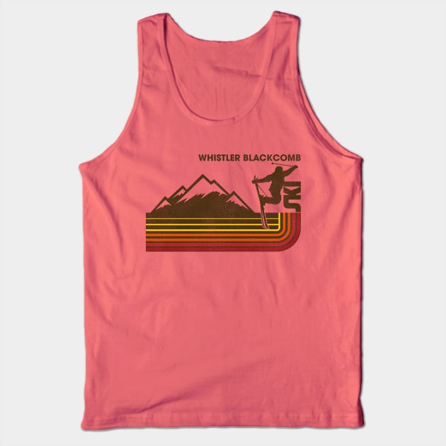 Retro 70s Stripe Ski Whistler Blackcomb Tank Top by darklordpug